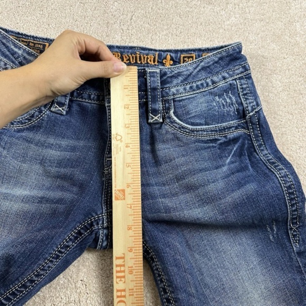 Rock Revival Capri Jeans Women 29 *28x19.5* Blue Denim Distressed - Picture 10 of 13